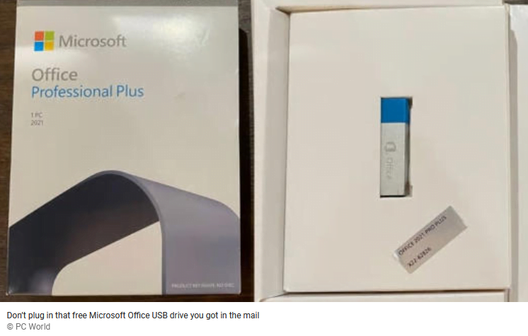 don't plug in free Microsoft office USB drive